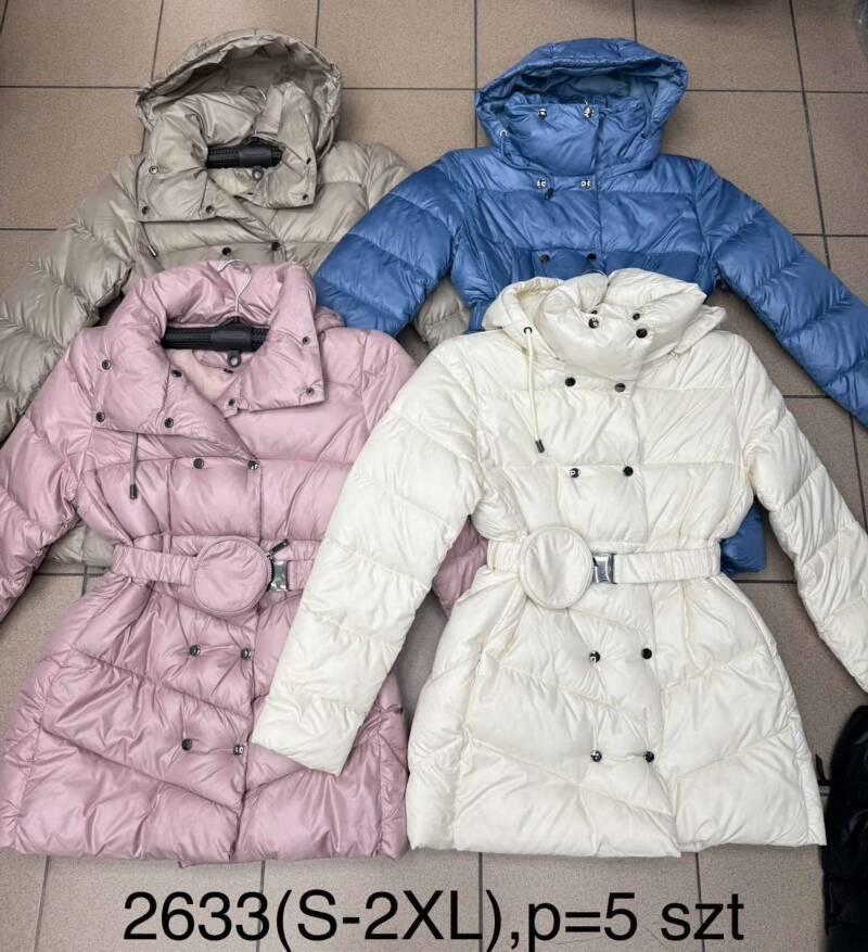 Kurtki damskie zimowe Roz S-2XL, 1 Kolor Paczka 5 szt